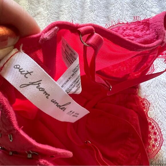 Urban Outfitters Out From Under Modern Love Pink Mesh Lace Corset Top - Picture 11 of 13